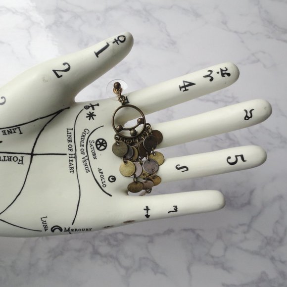 Bohemian Brass Drop Earrings - Picture 3 of 4